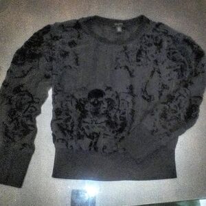 True Religion satin and black silk blouse